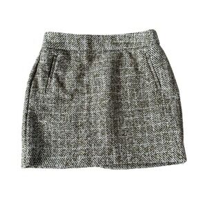 Banana Republic Mini Skirt Cargo Green Tweed Wool Blend Career Wear Size 10